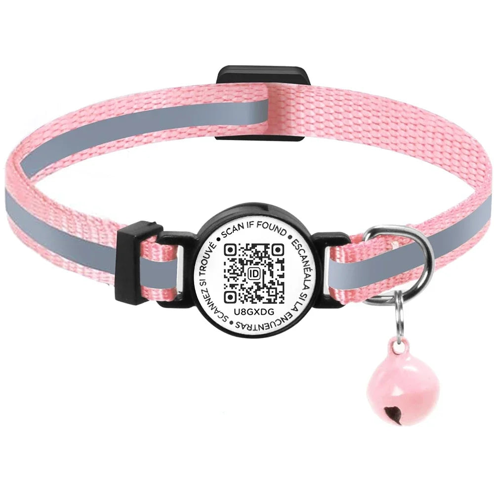 QR Code Pet Tag Reflective Kitten Collars, Cat Tag, Safety Quick Release
