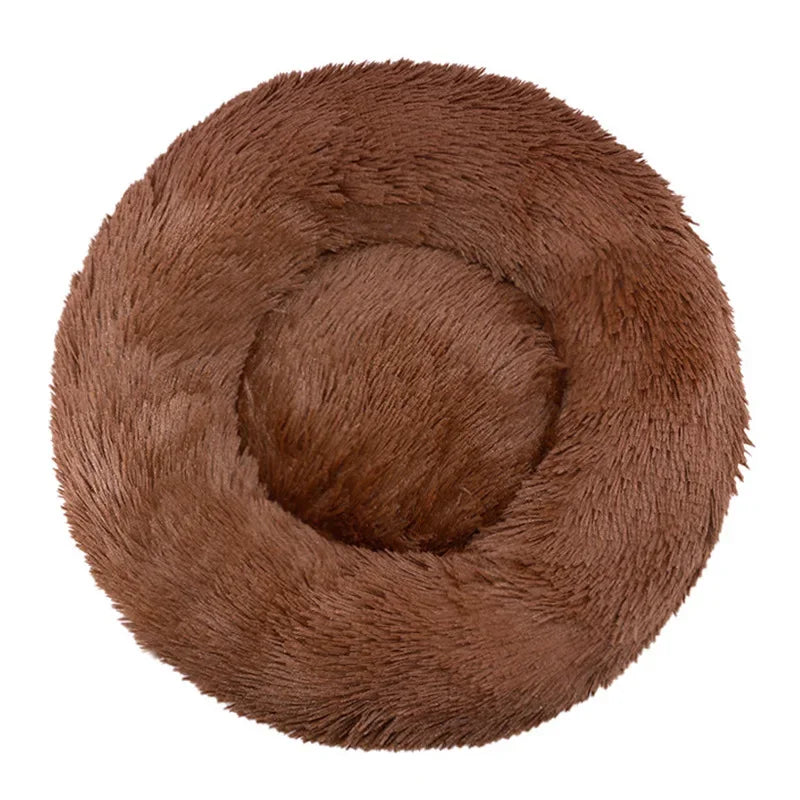 Round Pet Plush Bed for Sm, Med and Large Dogs, Super Soft Cat Beds