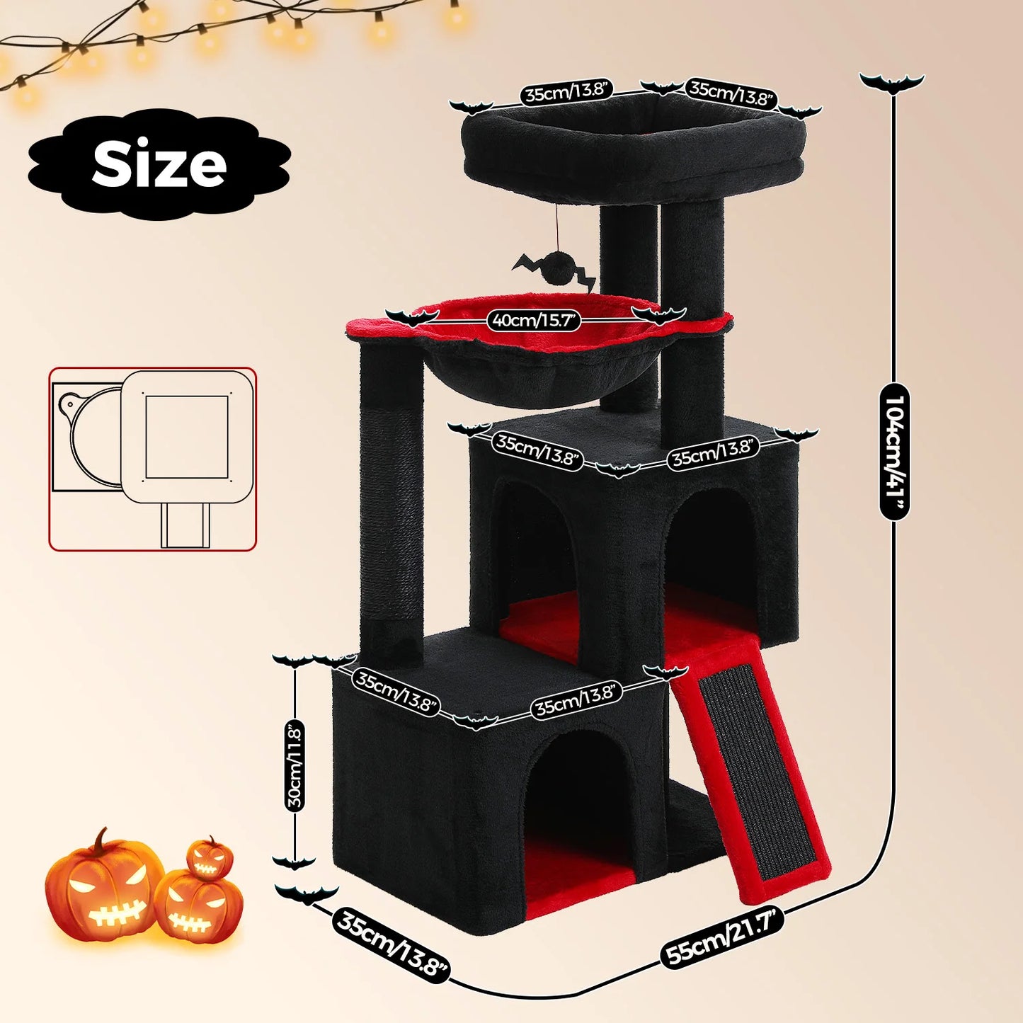 Multi-Level Cat Tree Tower with Scratching Pad