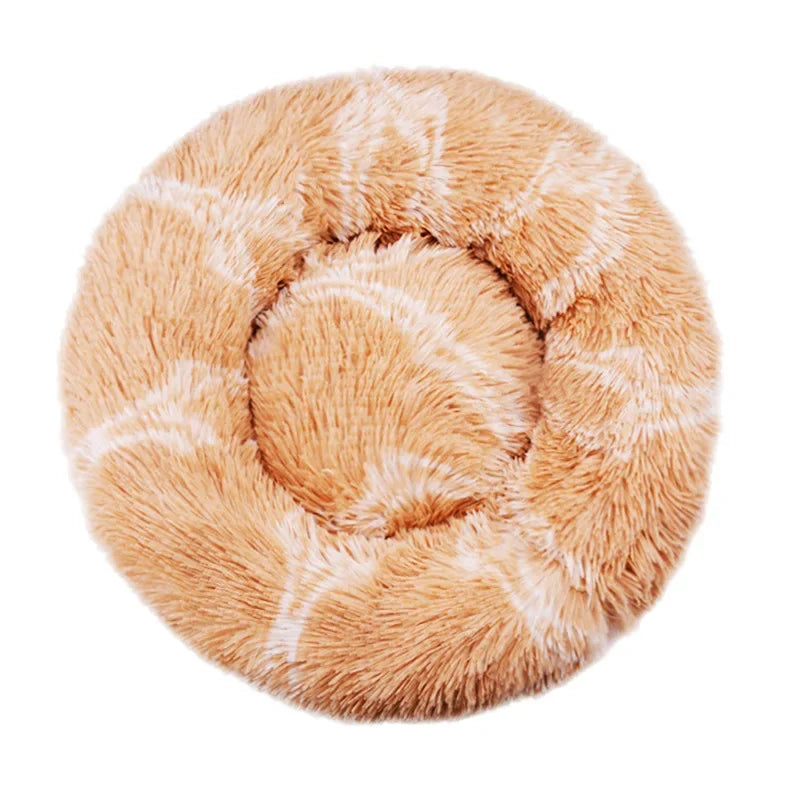 Round Pet Plush Bed for Sm, Med and Large Dogs, Super Soft Cat Beds