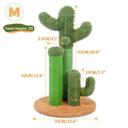 Cactus Cat Scratching Post with Natural Sisal Rope