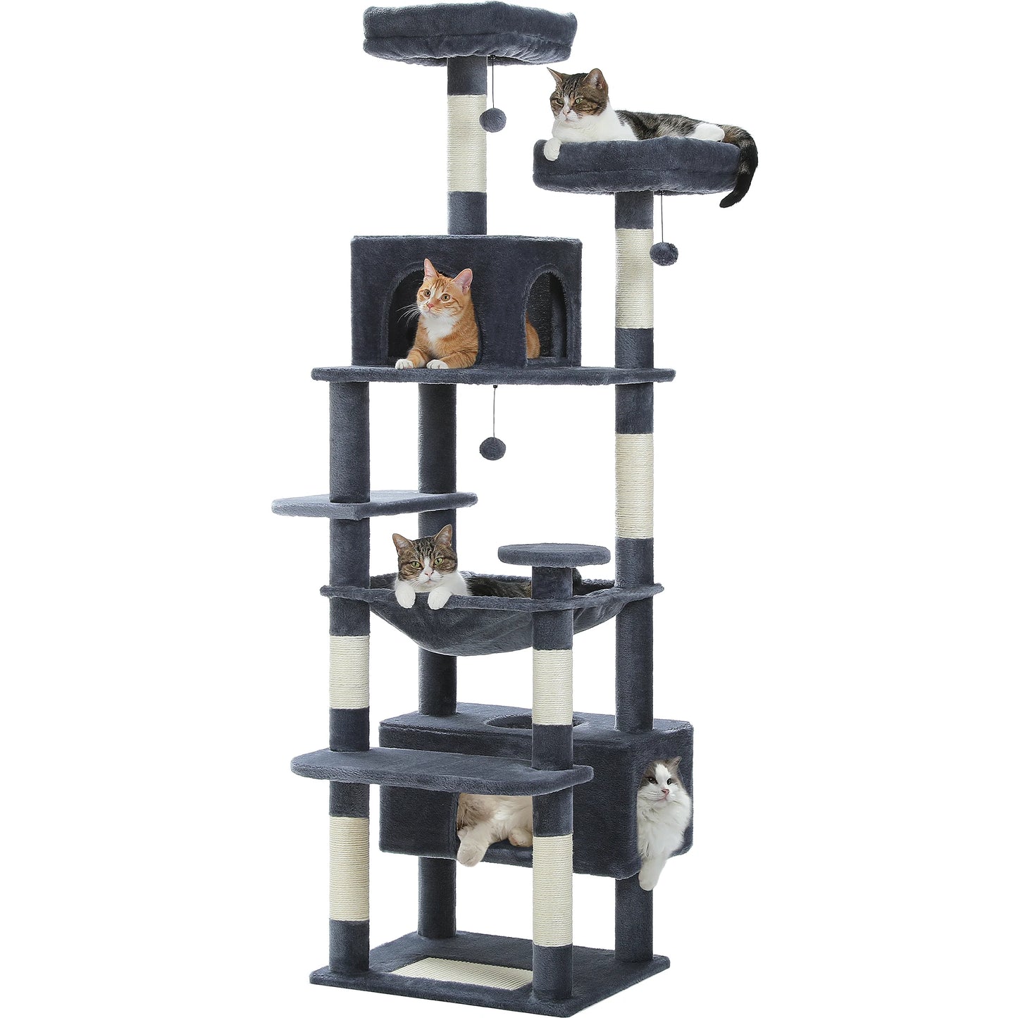 Multi-Level Cat Tree Tower with Scratching Board Hammock