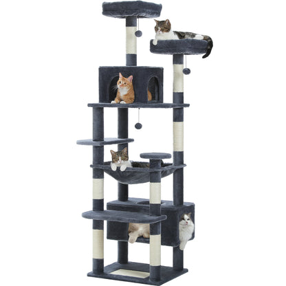 Multi-Level Cat Tree Tower with Scratching Board Hammock
