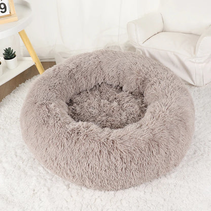 Large Round Plush Beds for Dogs & Cats