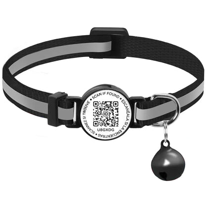 QR Code Pet Tag Reflective Kitten Collars, Cat Tag, Safety Quick Release