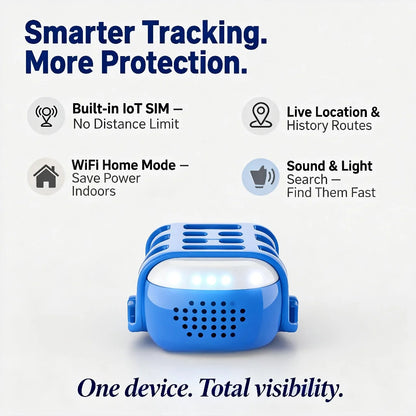 GPS Pet Tracker for Dogs Cats Real Time Tracking Unlimited Distance - QR Code Anti-Lost Locator with SIM - Subscription Required