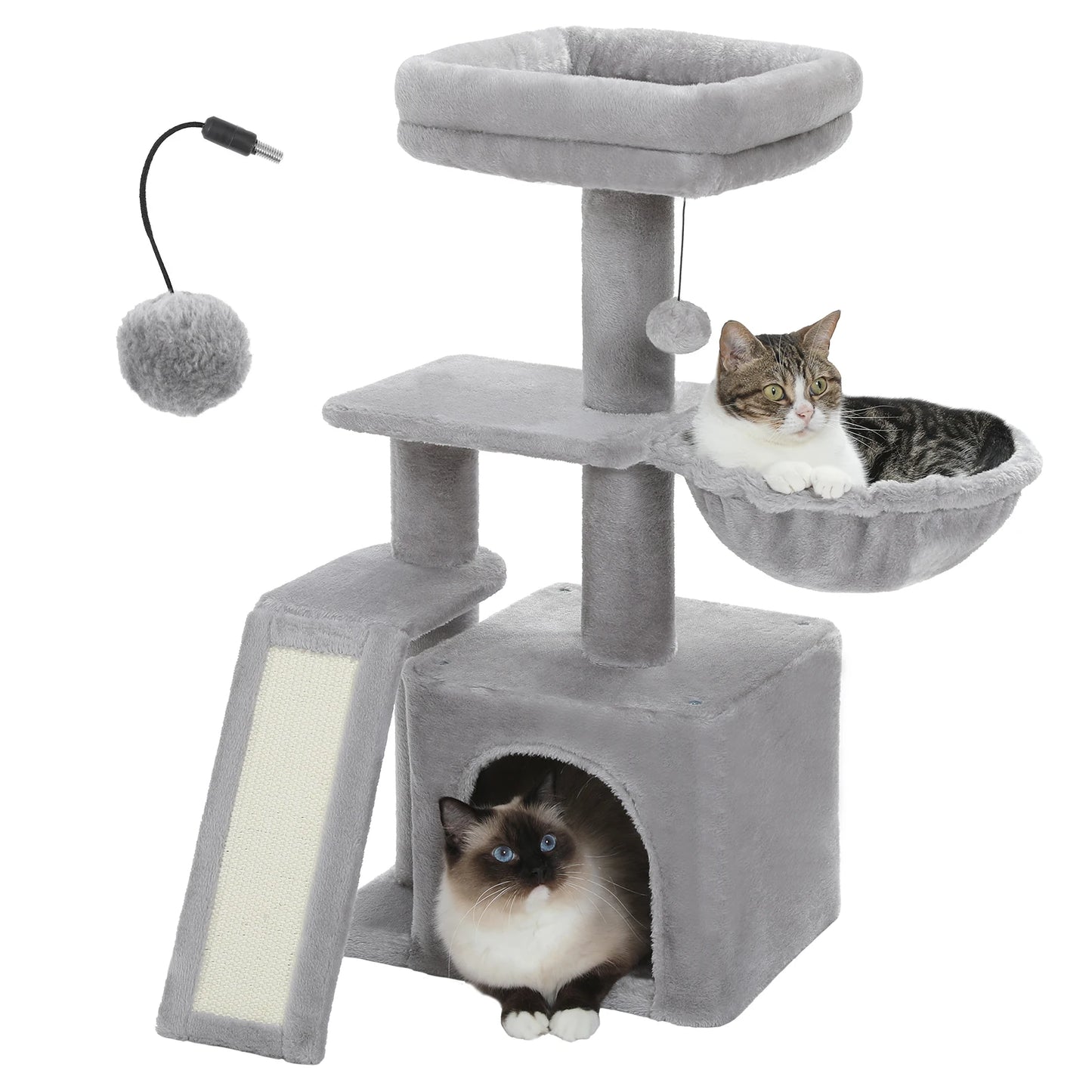 Small Cat Tree Cat Tower with Natural Sisal Scratching Post