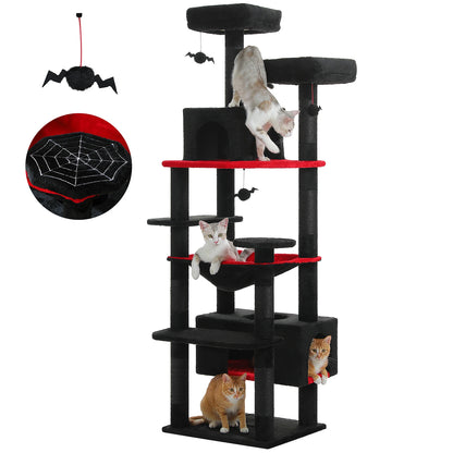 Multi-Level Cat Tree Tower with Scratching Board Hammock
