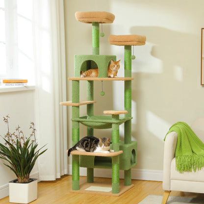 Multi-Level Cat Tree Tower with Scratching Board Hammock