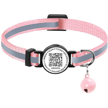 QR Code Pet Tag Reflective Kitten Collars, Cat Tag, Safety Quick Release