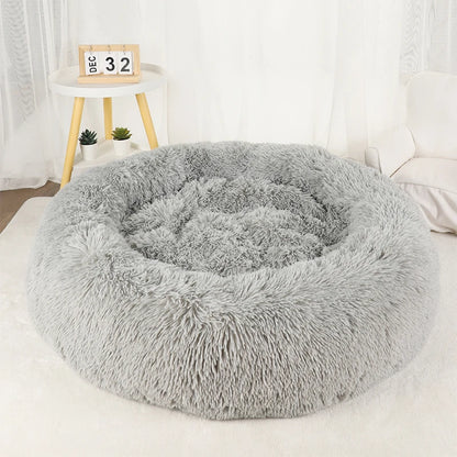 Large Round Plush Beds for Dogs & Cats