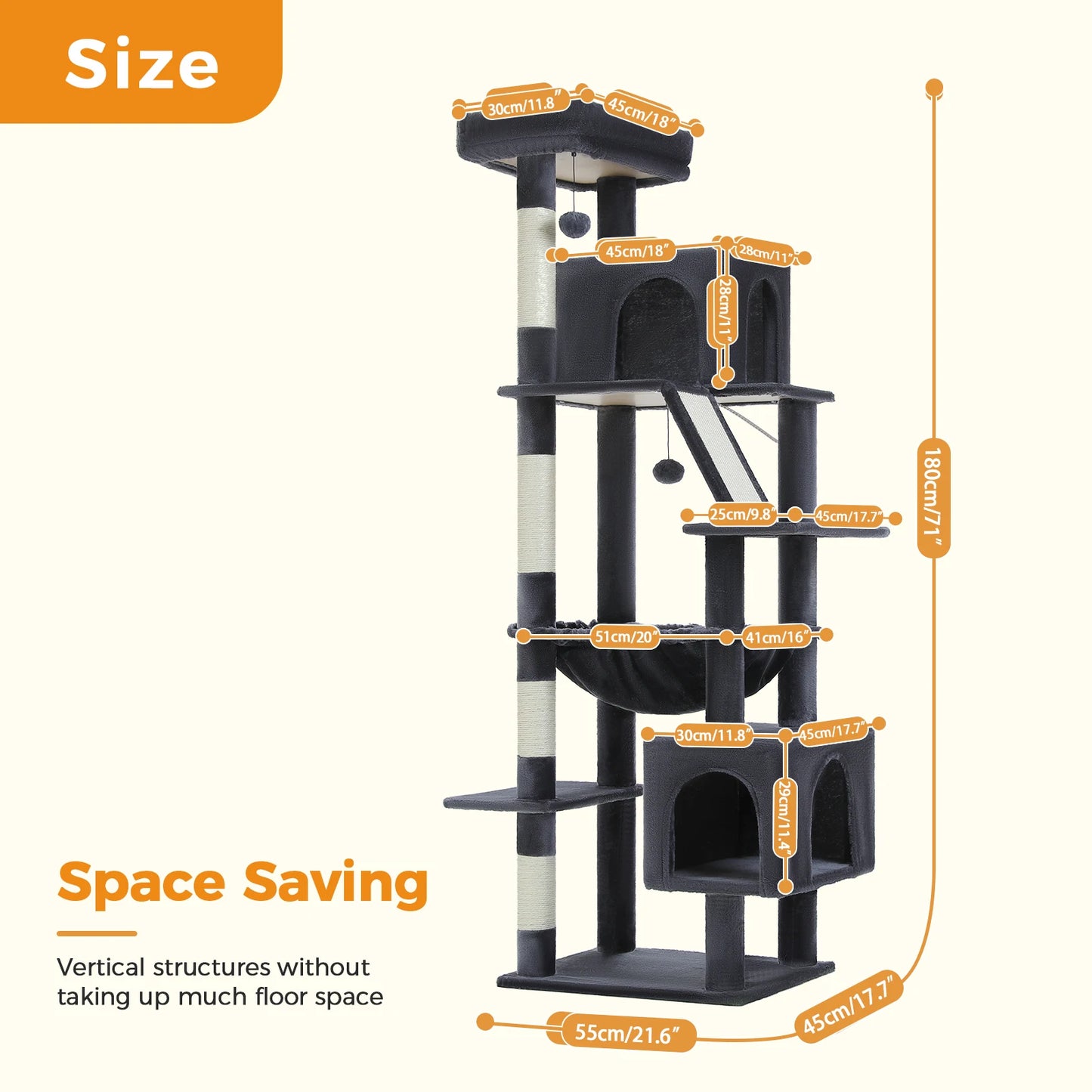 Large Cat Tree Tower with Scratching Post