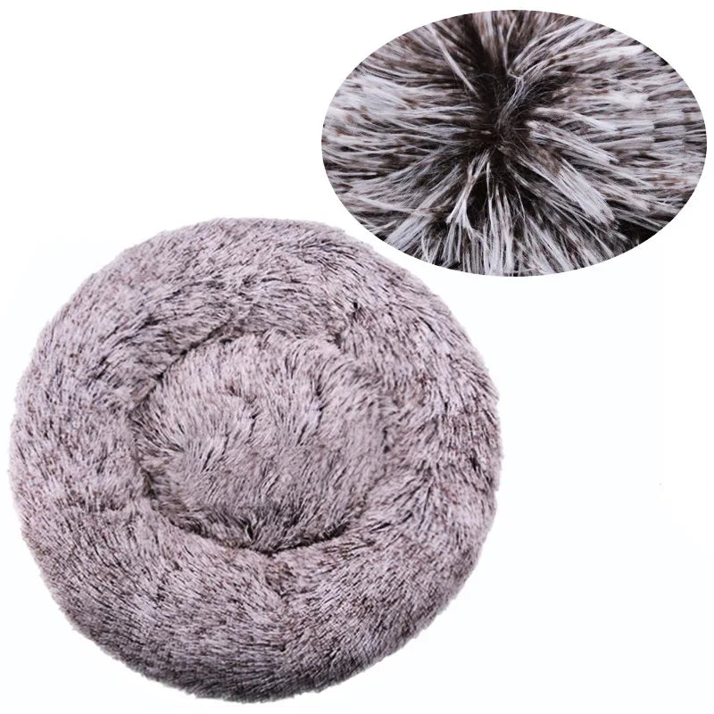 Round Pet Plush Bed for Sm, Med and Large Dogs, Super Soft Cat Beds