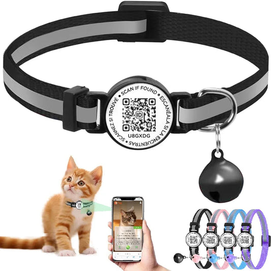 QR Code Pet Tag Reflective Kitten Collars, Cat Tag, Safety Quick Release