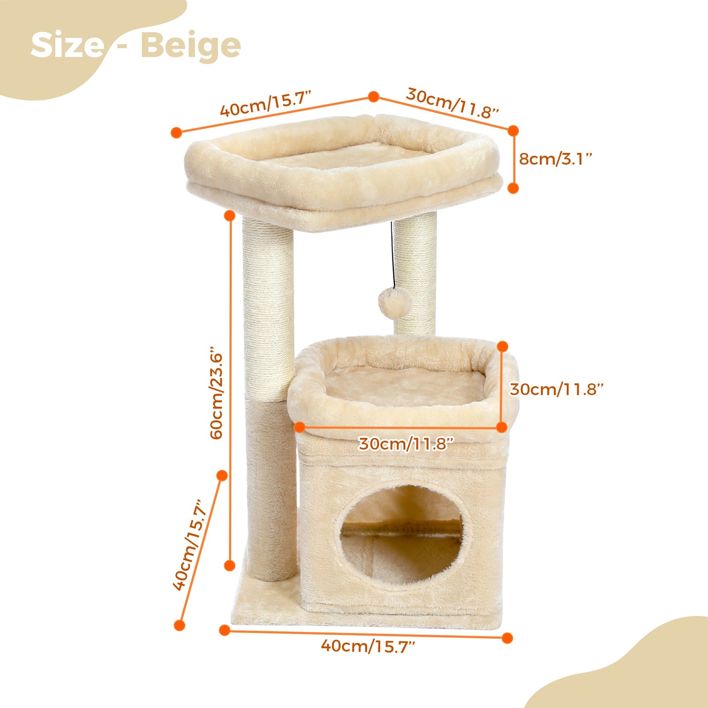 Multi-Level Cat Tree Tower with Scratching Pad