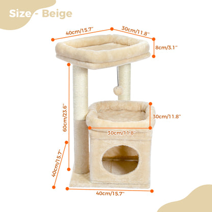 Multi-Level Cat Tree Tower with Scratching Pad