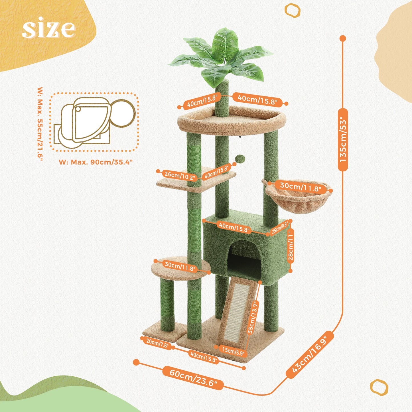 Large Cat Tree Tower for Indoor, Cat House, Cat Scratcher