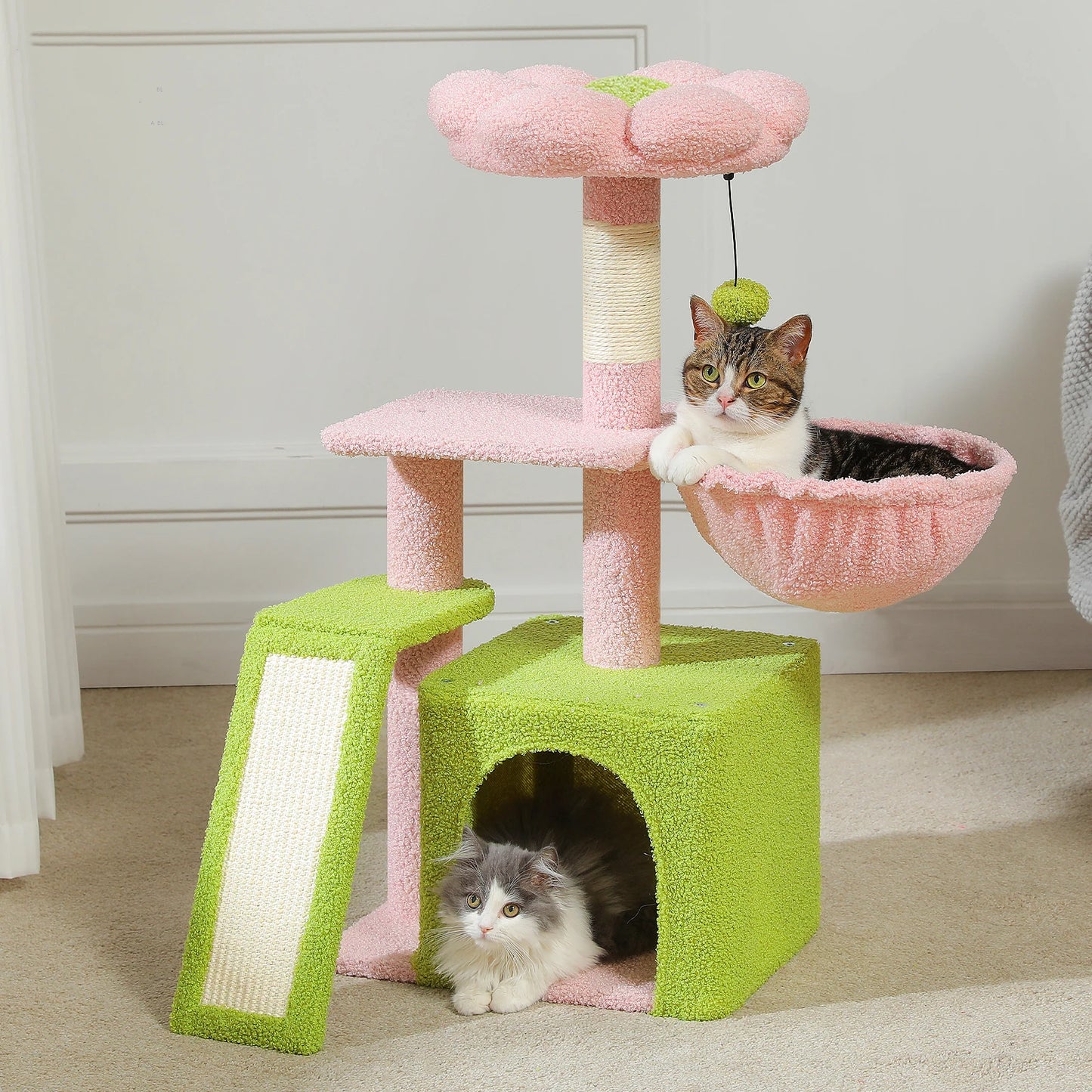Small Cat Tree Cat Tower with Natural Sisal Scratching Post