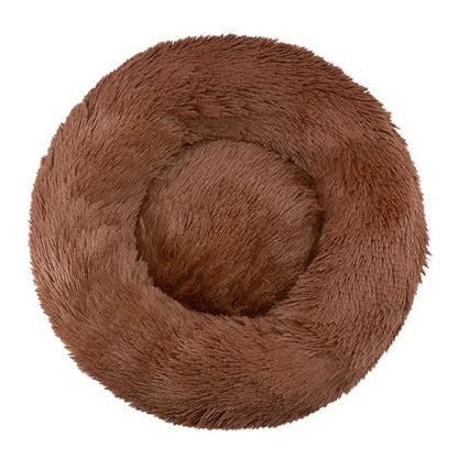 Round Pet Plush Bed for Sm, Med and Large Dogs, Super Soft Cat Beds