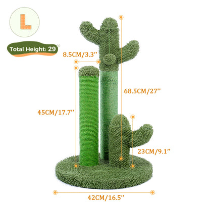 Cactus Cat Scratching Post with Natural Sisal Rope