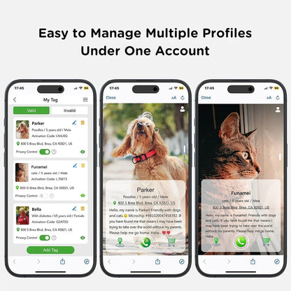 GPS Tracker Cat Collar with Airtag Case & QR ID Tag Reflective Collar