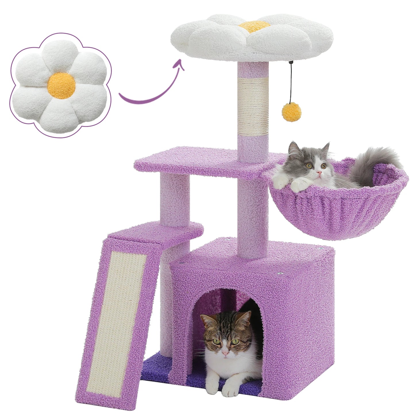 Small Cat Tree Cat Tower with Natural Sisal Scratching Post
