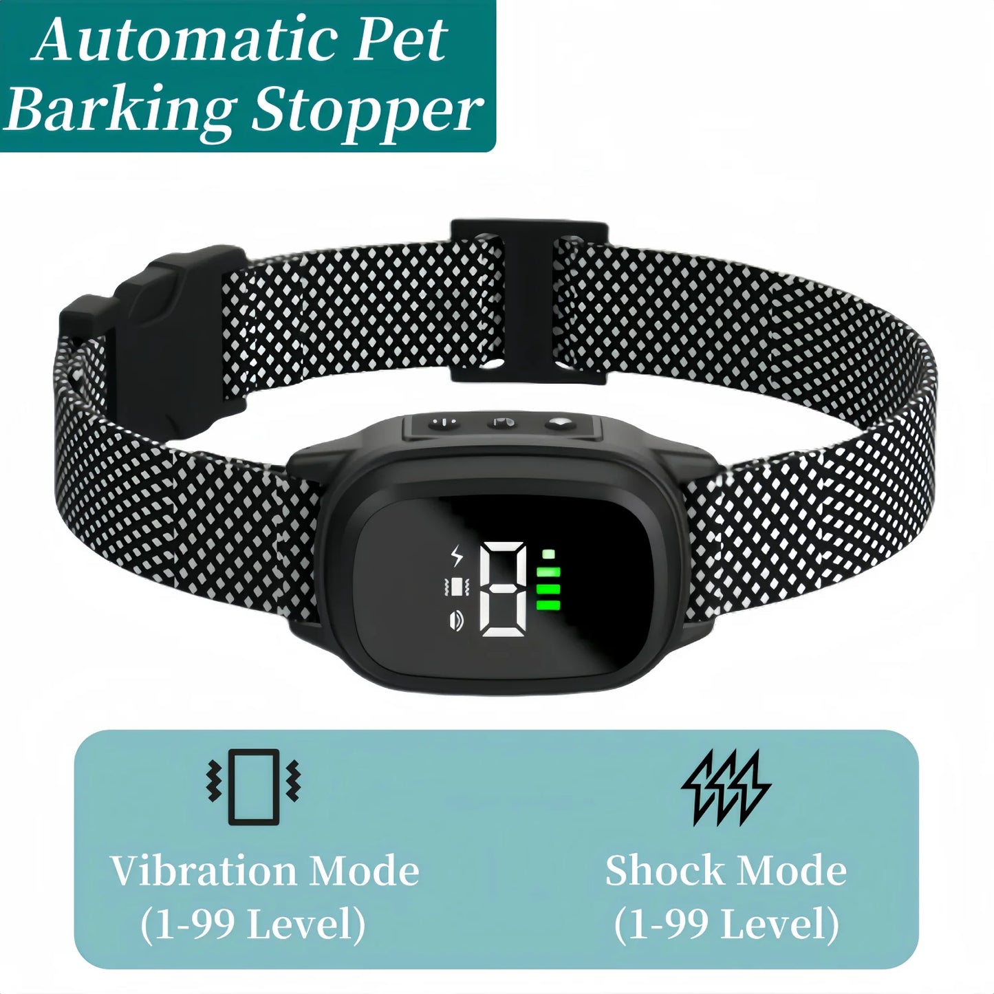 Dog Training Collar Anti-barking Collar Automatic Anti Bark Dog Collar USB Rechargeable Dog Trainer Electric Shock Beep
