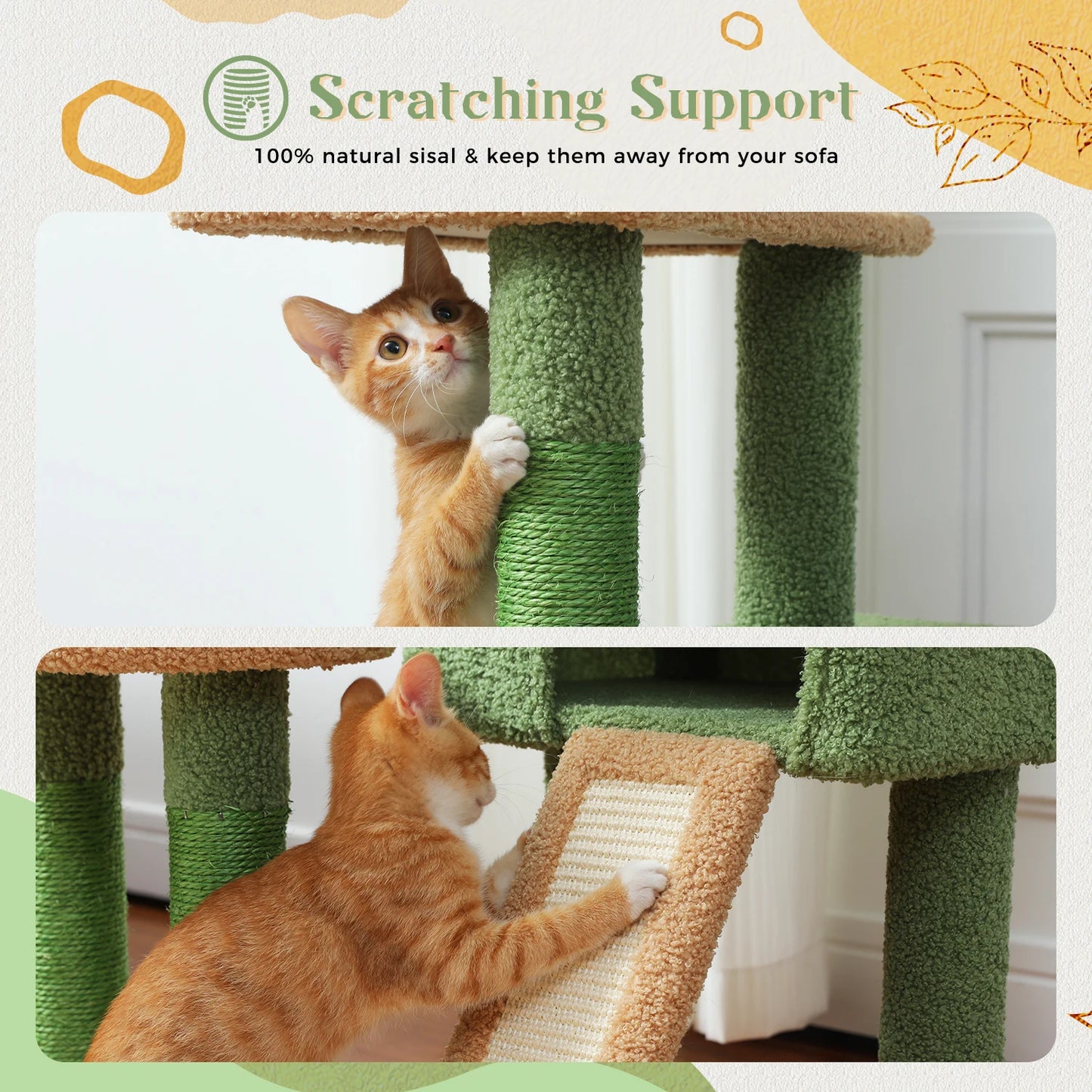 Large Cat Tree Tower for Indoor, Cat House, Cat Scratcher