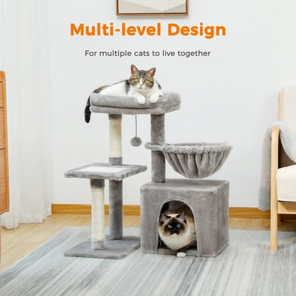 Small Cat Tree Cat Tower with Natural Sisal Scratching Post
