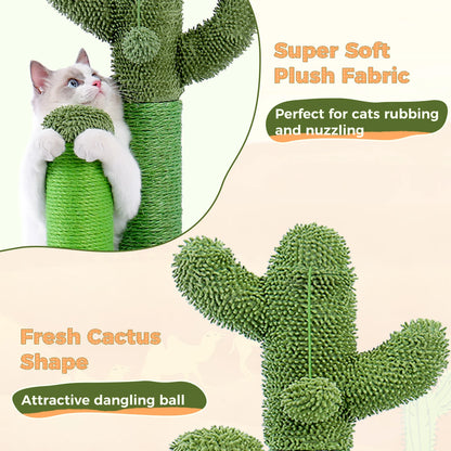 Cactus Cat Scratching Post with Natural Sisal Rope