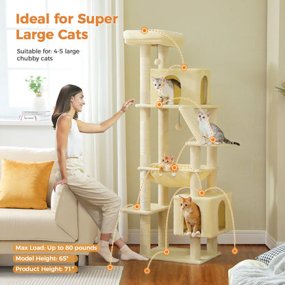 Large Cat Tree Tower with Scratching Post
