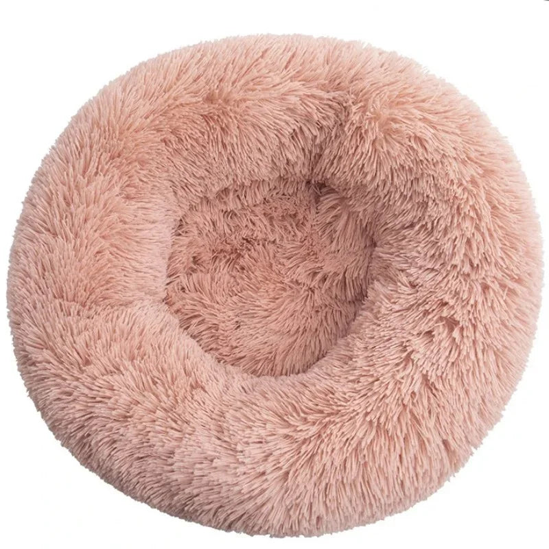 Round Pet Plush Bed for Sm, Med and Large Dogs, Super Soft Cat Beds