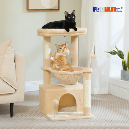 Multi-Level Cat Tree Tower with Scratching Pad