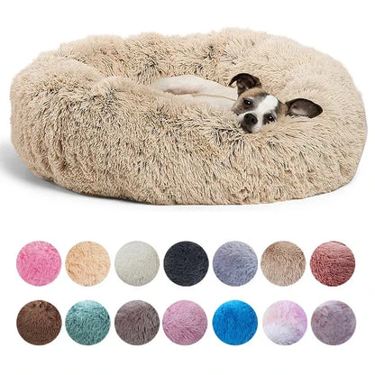Round Pet Plush Bed for Sm, Med and Large Dogs, Super Soft Cat Beds
