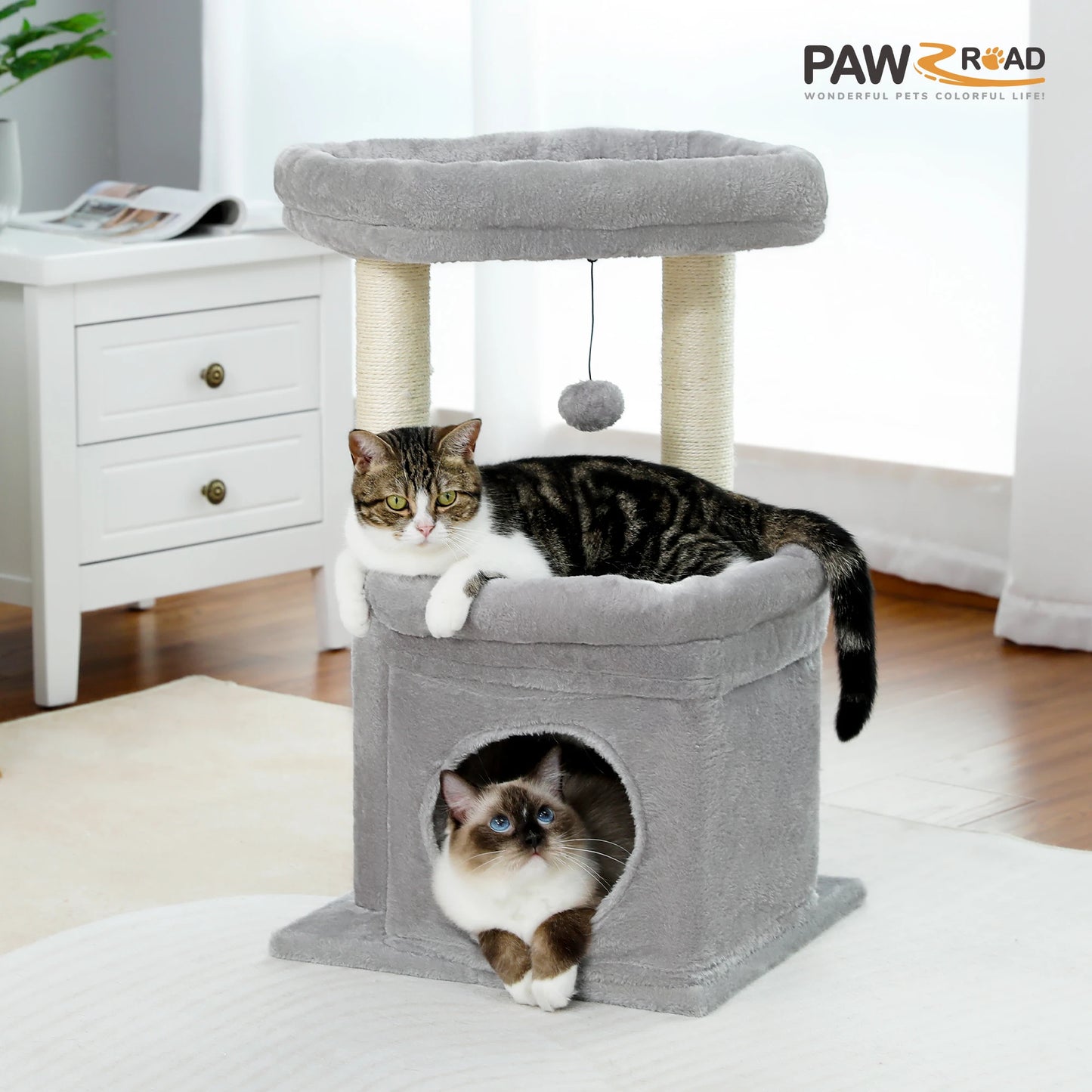 Multi-Level Cat Tree Tower with Scratching Pad