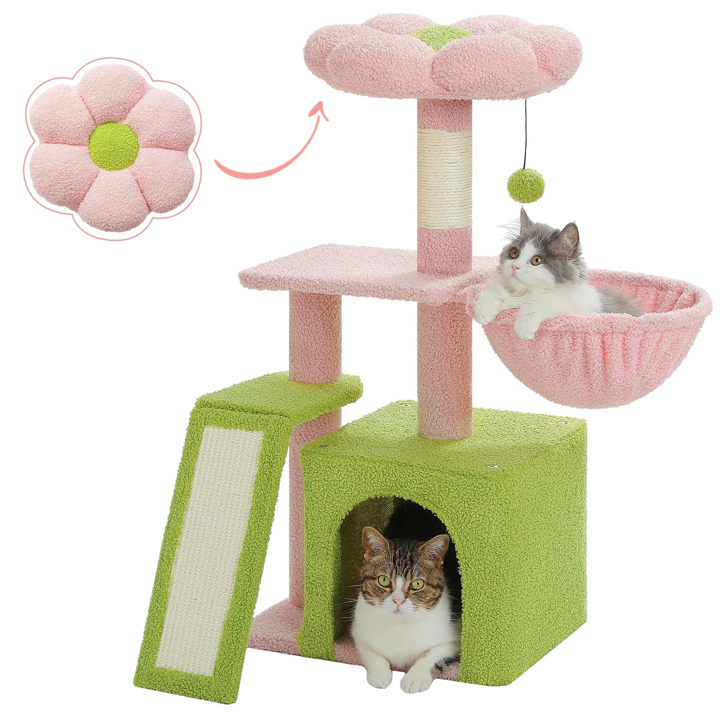 Small Cat Tree Cat Tower with Natural Sisal Scratching Post