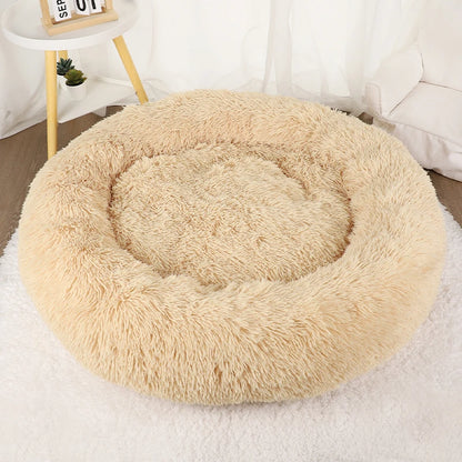 Large Round Plush Beds for Dogs & Cats
