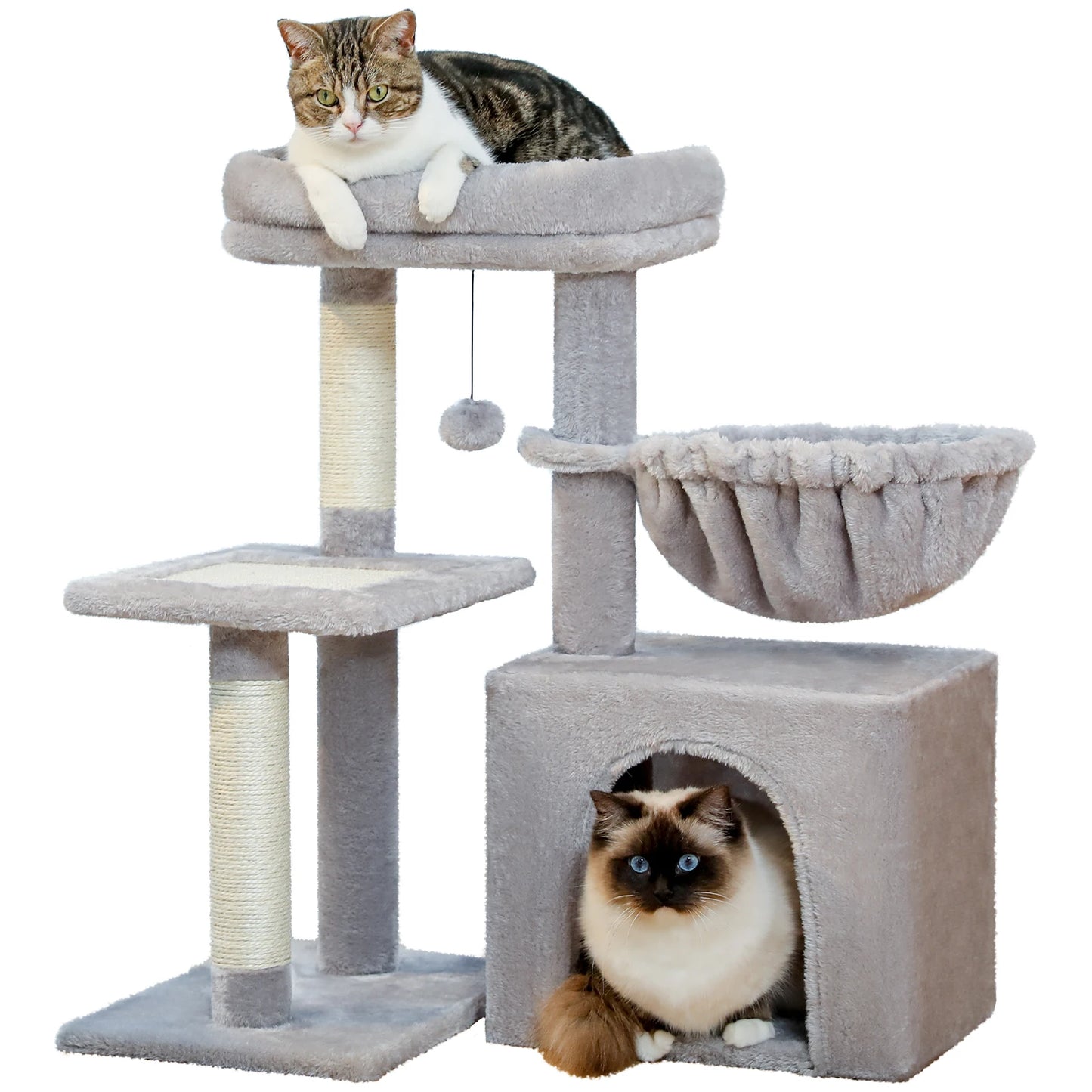 Small Cat Tree Cat Tower with Natural Sisal Scratching Post