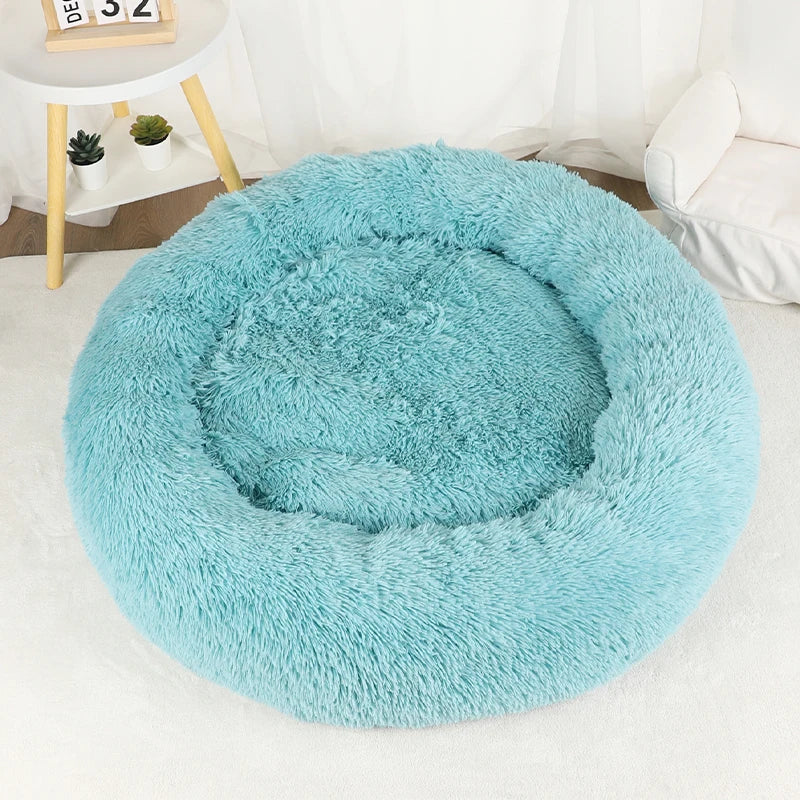 Large Round Plush Beds for Dogs & Cats