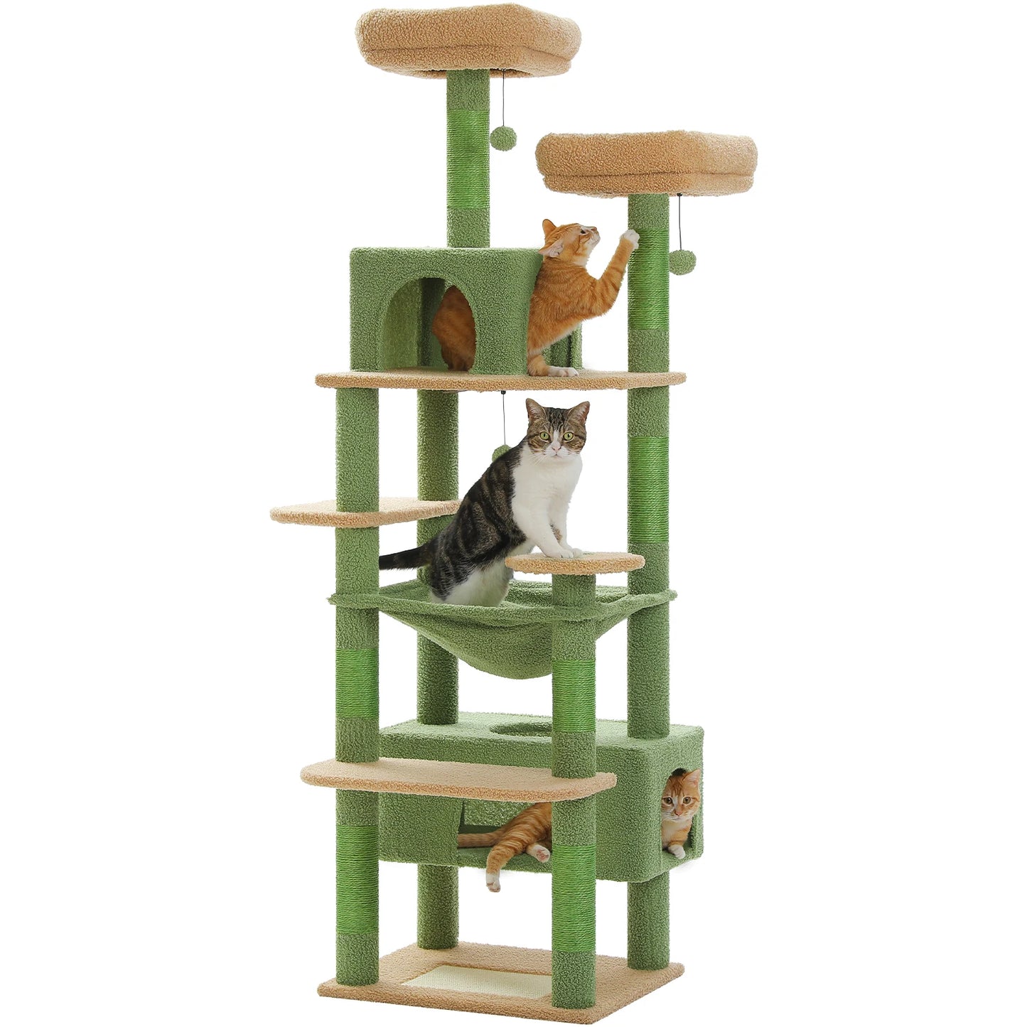 Multi-Level Cat Tree Tower with Scratching Board Hammock