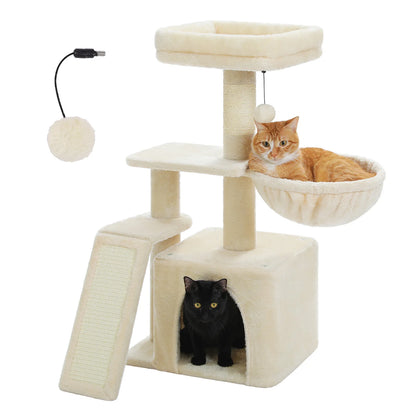Small Cat Tree Cat Tower with Natural Sisal Scratching Post
