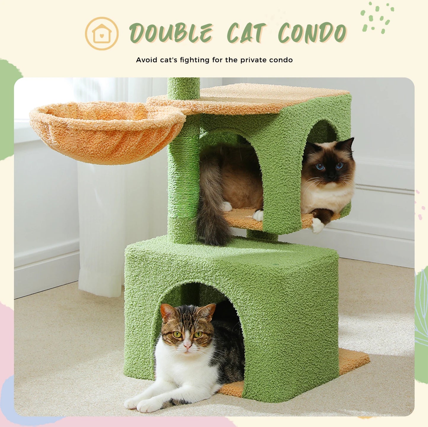 Large Cat Tree Tower for Indoor, Cat House, Cat Scratcher