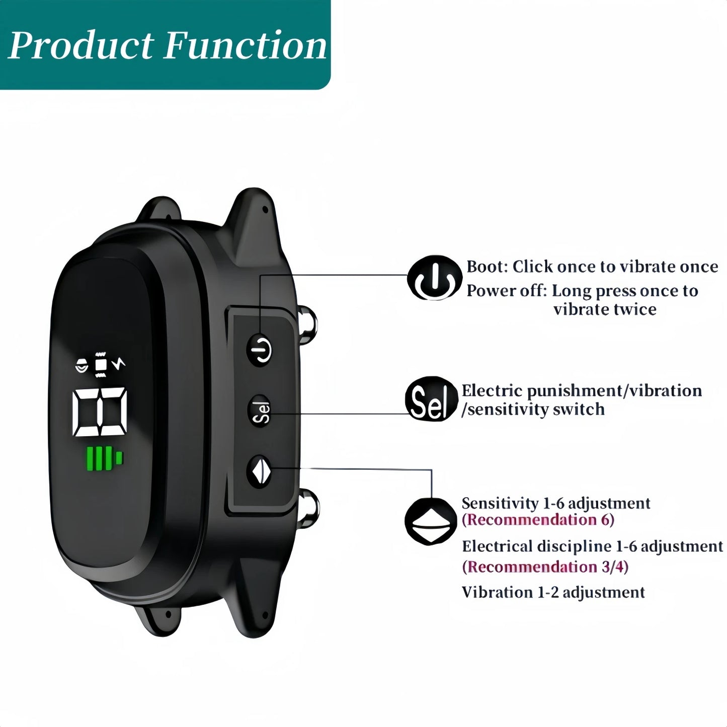 Dog Training Collar Anti-barking Collar Automatic Anti Bark Dog Collar USB Rechargeable Dog Trainer Electric Shock Beep