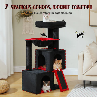 Multi-Level Cat Tree Tower with Scratching Pad, Cat Condo