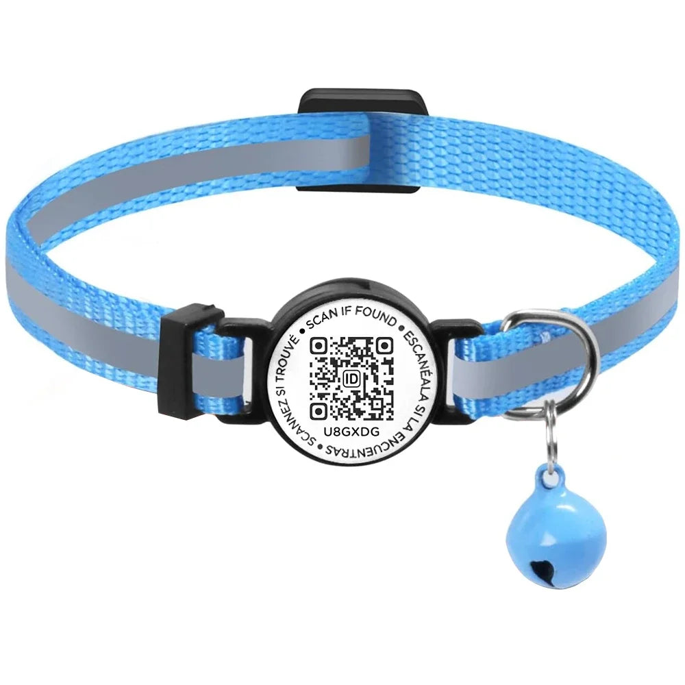 QR Code Pet Tag Reflective Kitten Collars, Cat Tag, Safety Quick Release
