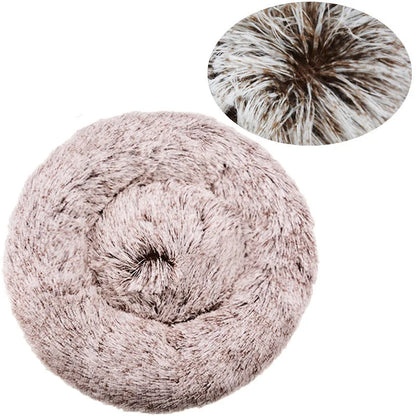 Round Pet Plush Bed for Sm, Med and Large Dogs, Super Soft Cat Beds