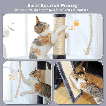 Cat Tree Tower with Cat's Favorite Perch -  Sisal Scratching Board