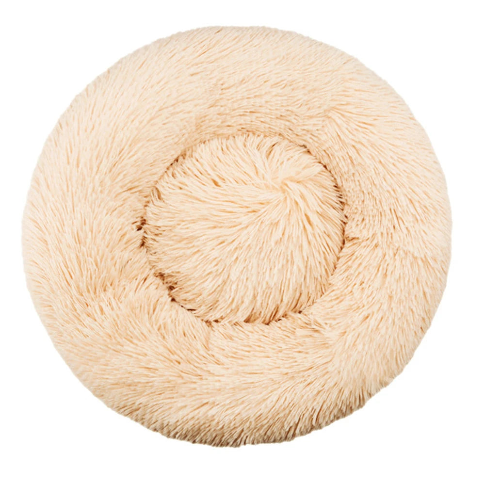 Round Pet Plush Bed for Sm, Med and Large Dogs, Super Soft Cat Beds