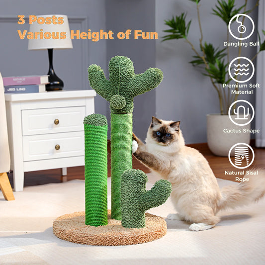 Cactus Cat Scratching Post with Natural Sisal Rope