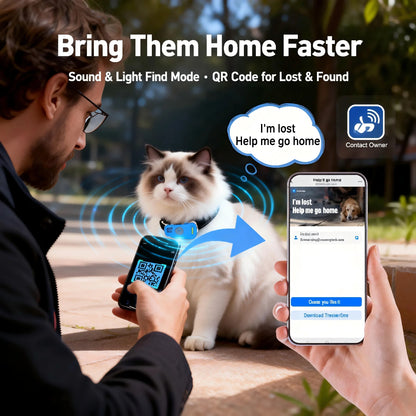 4G GPS Cat Dog Tracker Global Real-Time Pet Locator with SIM, WiFi Home Mode, Geo-Fence Alert, Lost Pet Finder, 10+ Days Battery